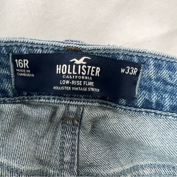 Hollister Low-Rise Flare Vintage Stretch Women's Light Blue Jeans B - Picture 8 of 11